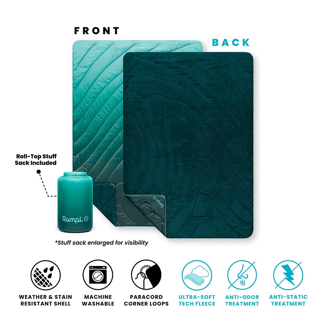 Fleece Puffy 2 Person Blanket - Jade Fade - Image 4