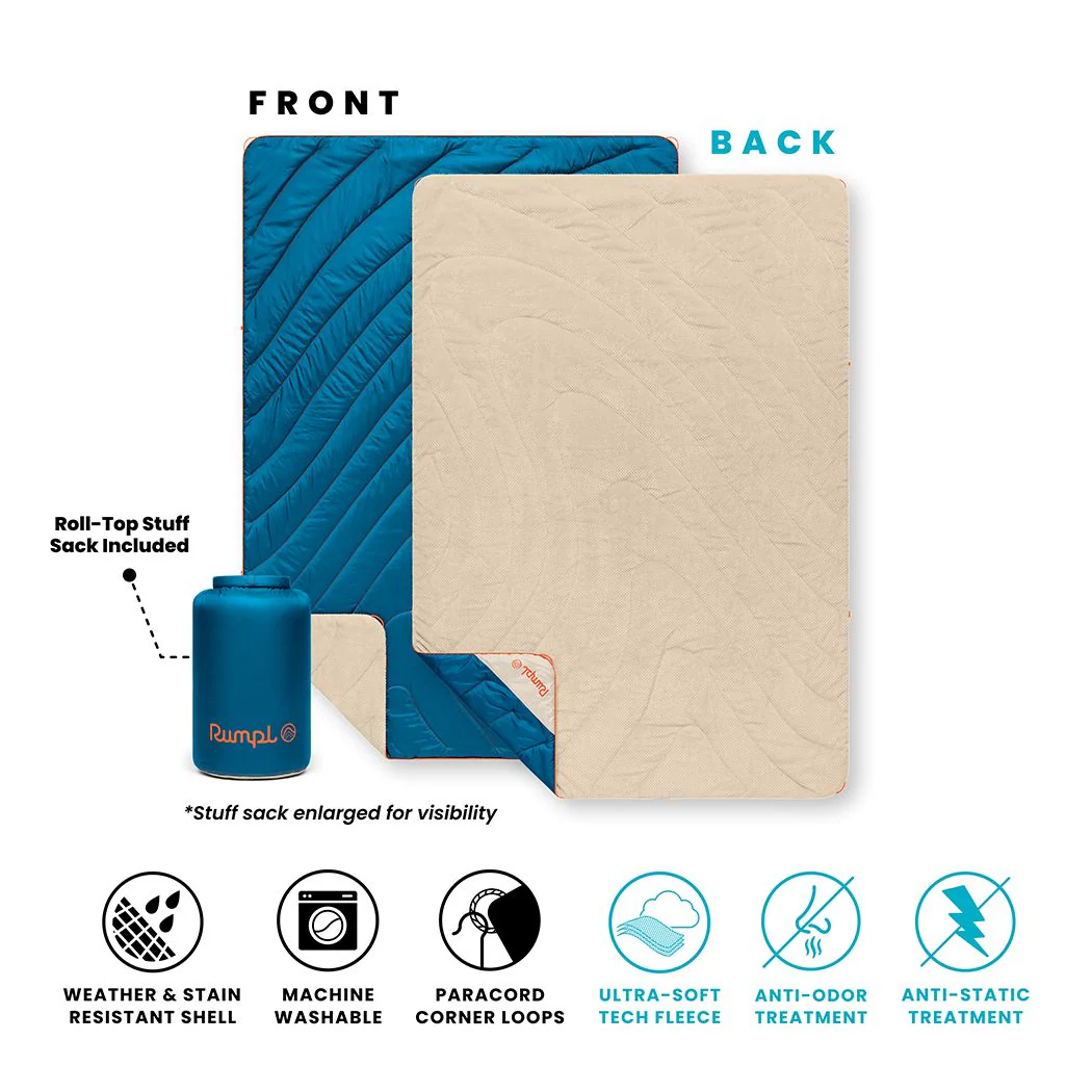 Fleece Puffy 2 Person Blanket - Seascape Cream - Image 4